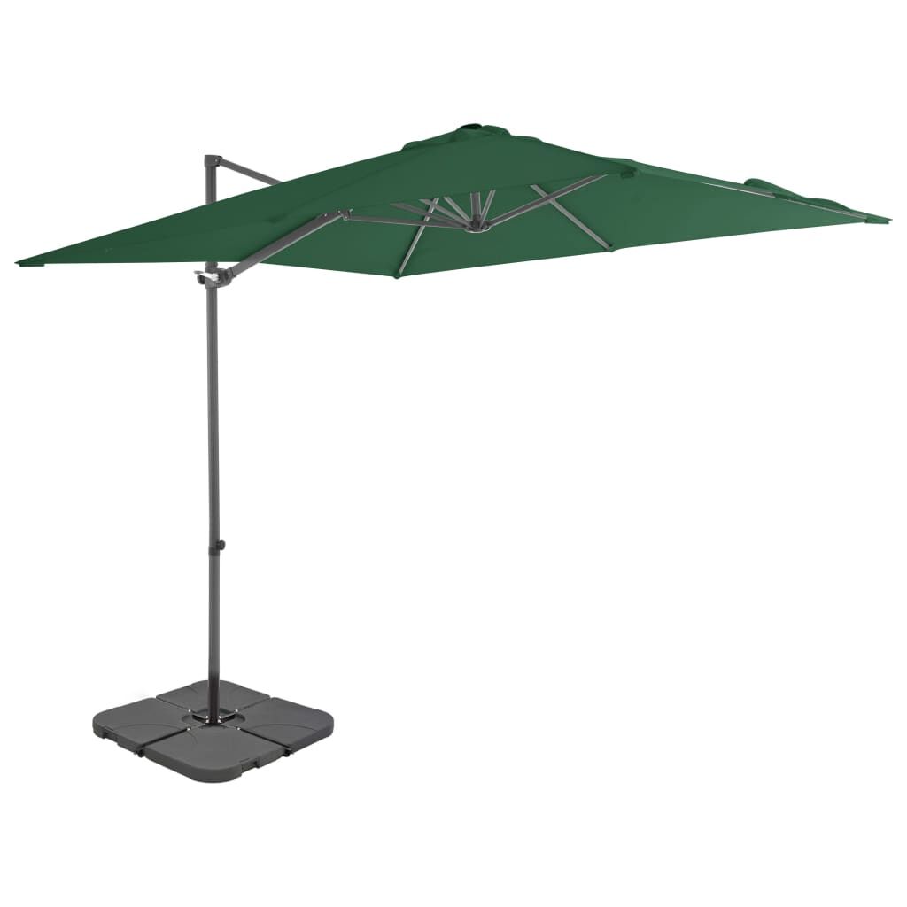 Vidaxl Sombrilla De Jardín Con Base Portátil Verde_0