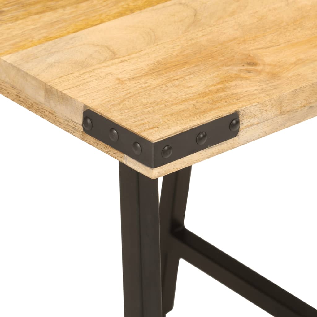 Mesa Auxiliar De Madera Maciza De Mango Y Hierro 45x45x50 Cm_3