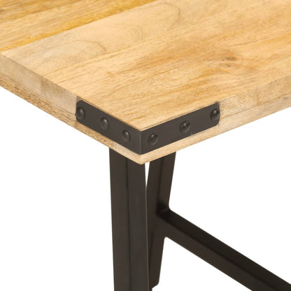 Mesa Auxiliar De Madera Maciza De Mango Y Hierro 45x45x50 Cm_3