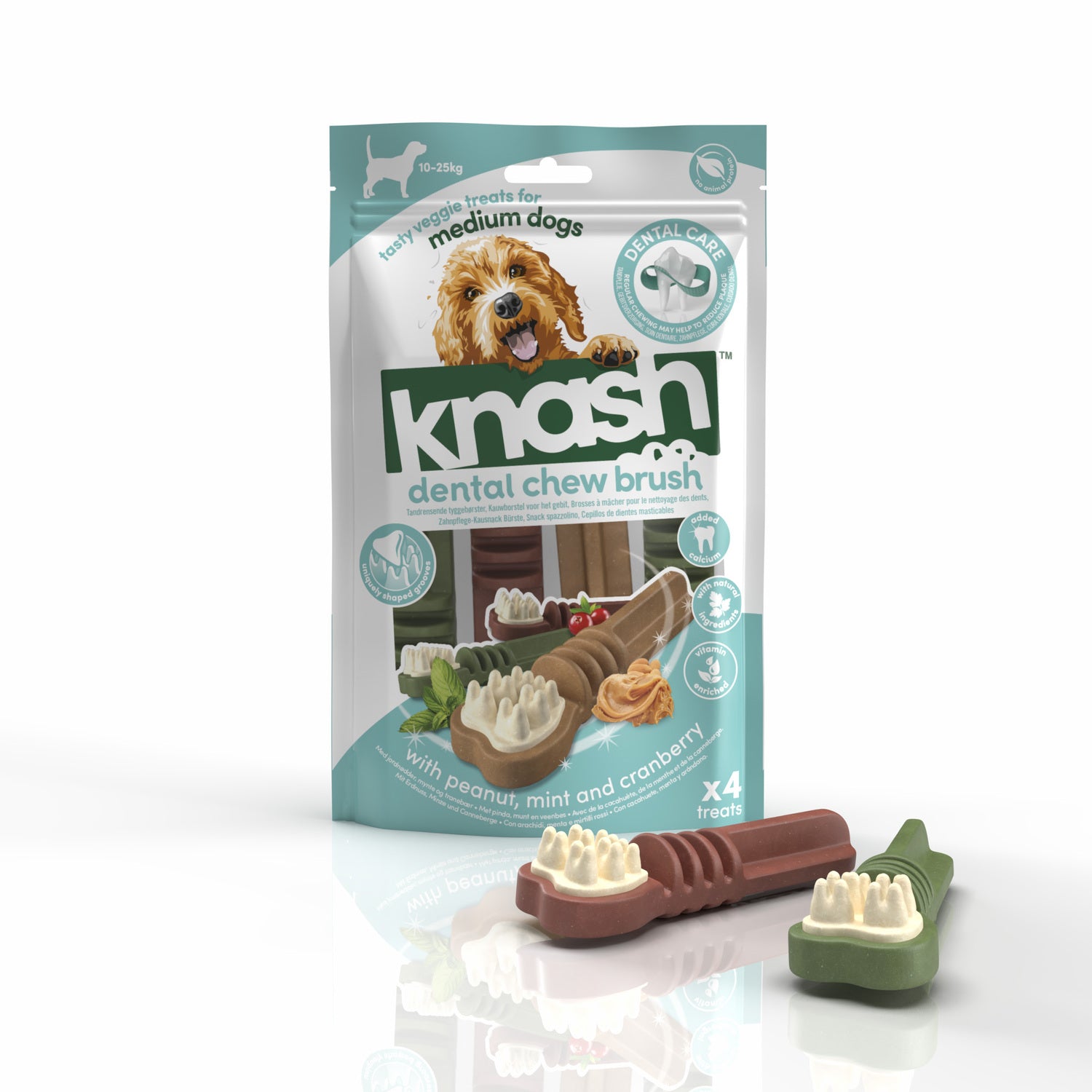 Knash Snack Dental Cepillo Para Perro M 2 Boslas X 4 Uds_0