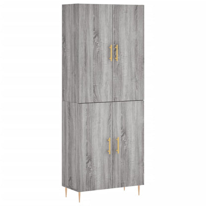 Aparador Alto Madera Contrachapada Gris Sonoma 69,5x34x180 Cm_1