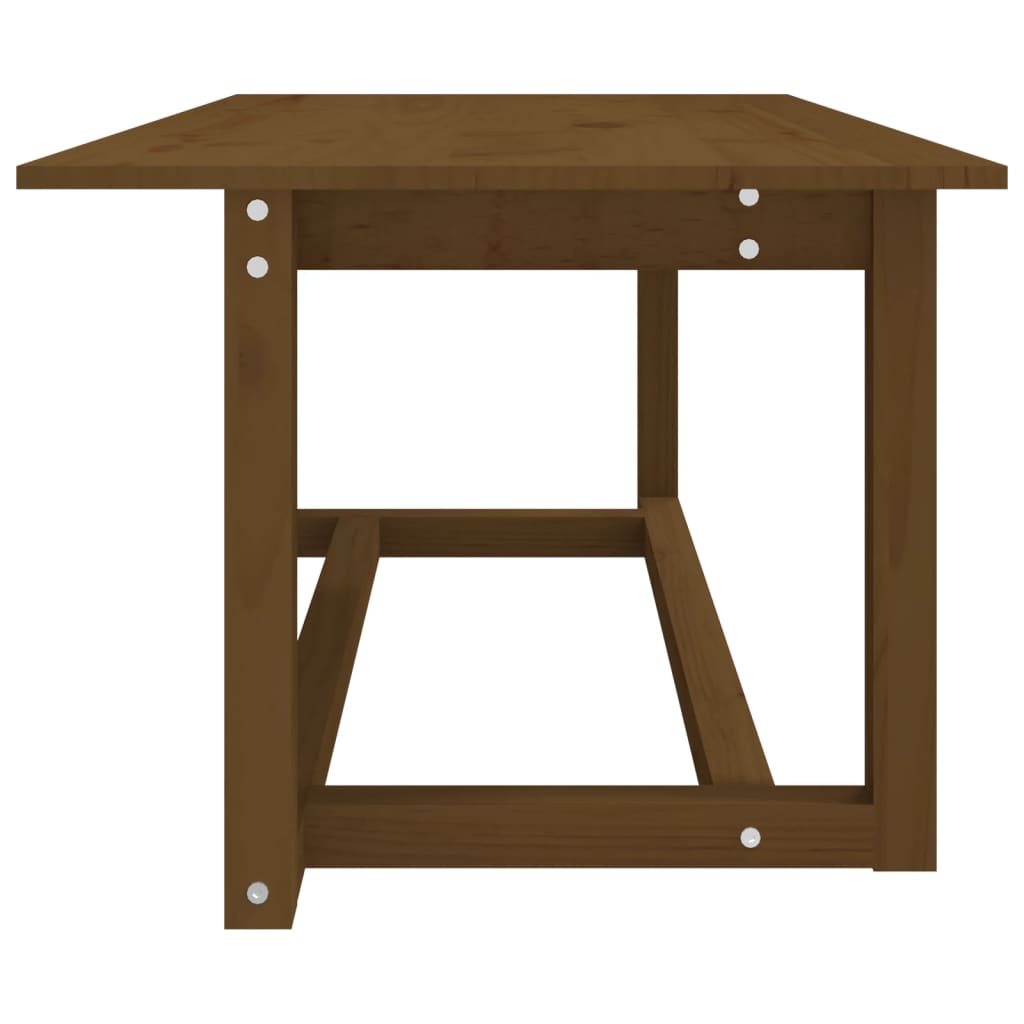 Mesa De Centro Madera Maciza De Pino Marrón Miel 110x55x45 Cm_2