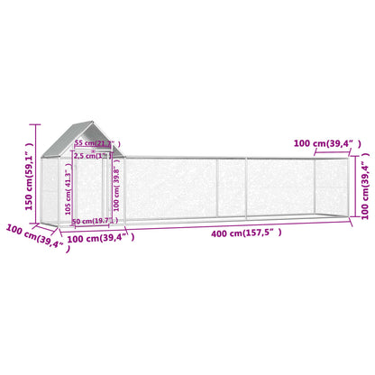Vidaxl Gallinero Acero Galvanizado 5x1x1,5 M_2