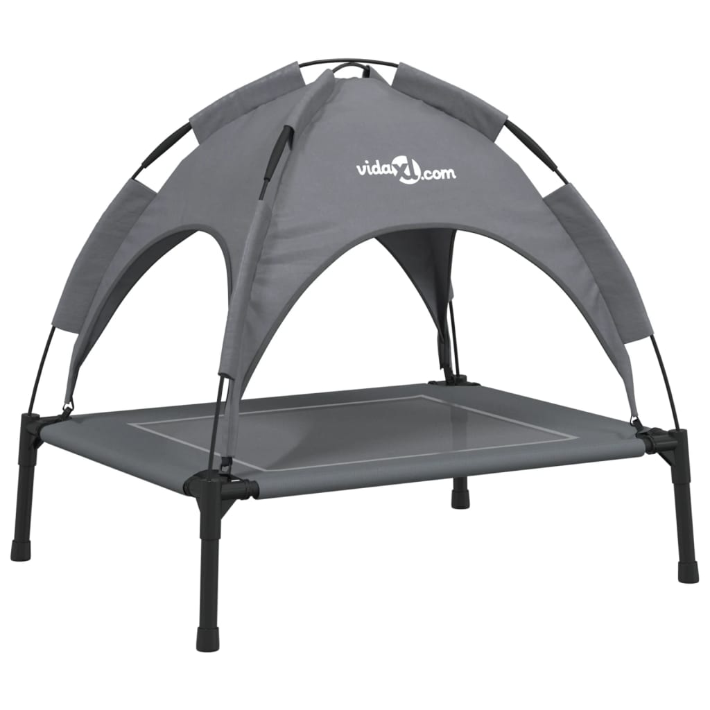 Cama Para Perros Con Dosel Antracita Tela Oxford Y Acero / Vetonek_2