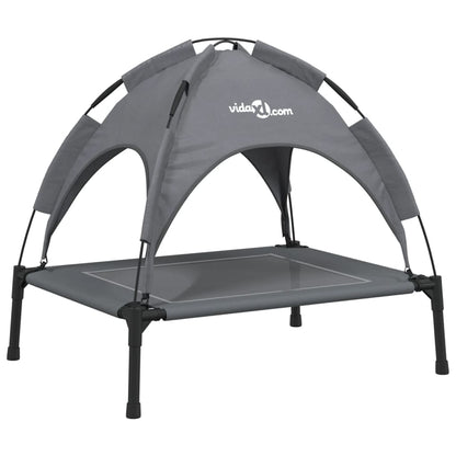 Cama Para Perros Con Dosel Antracita Tela Oxford Y Acero / Vetonek_2