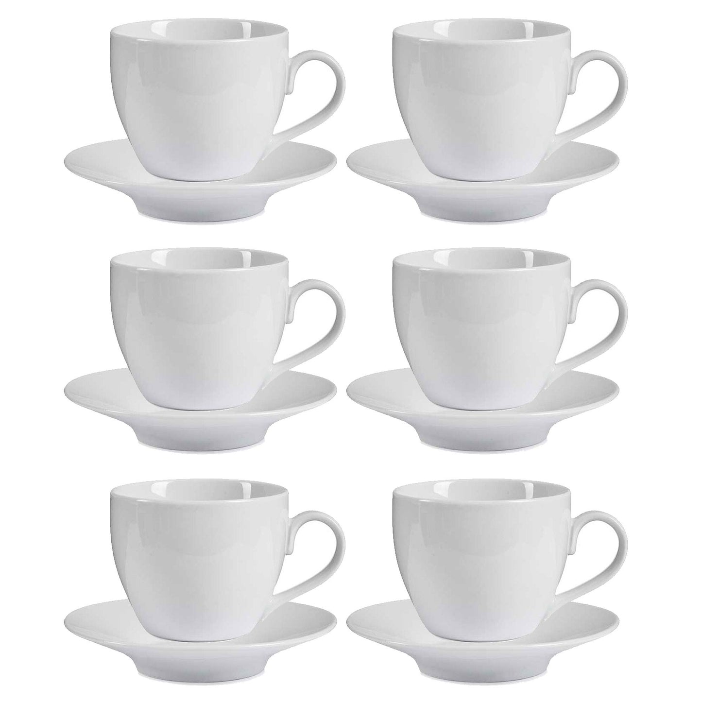 Set 6 Tazas Y Soporte 420ml Blanco Colección Vessia