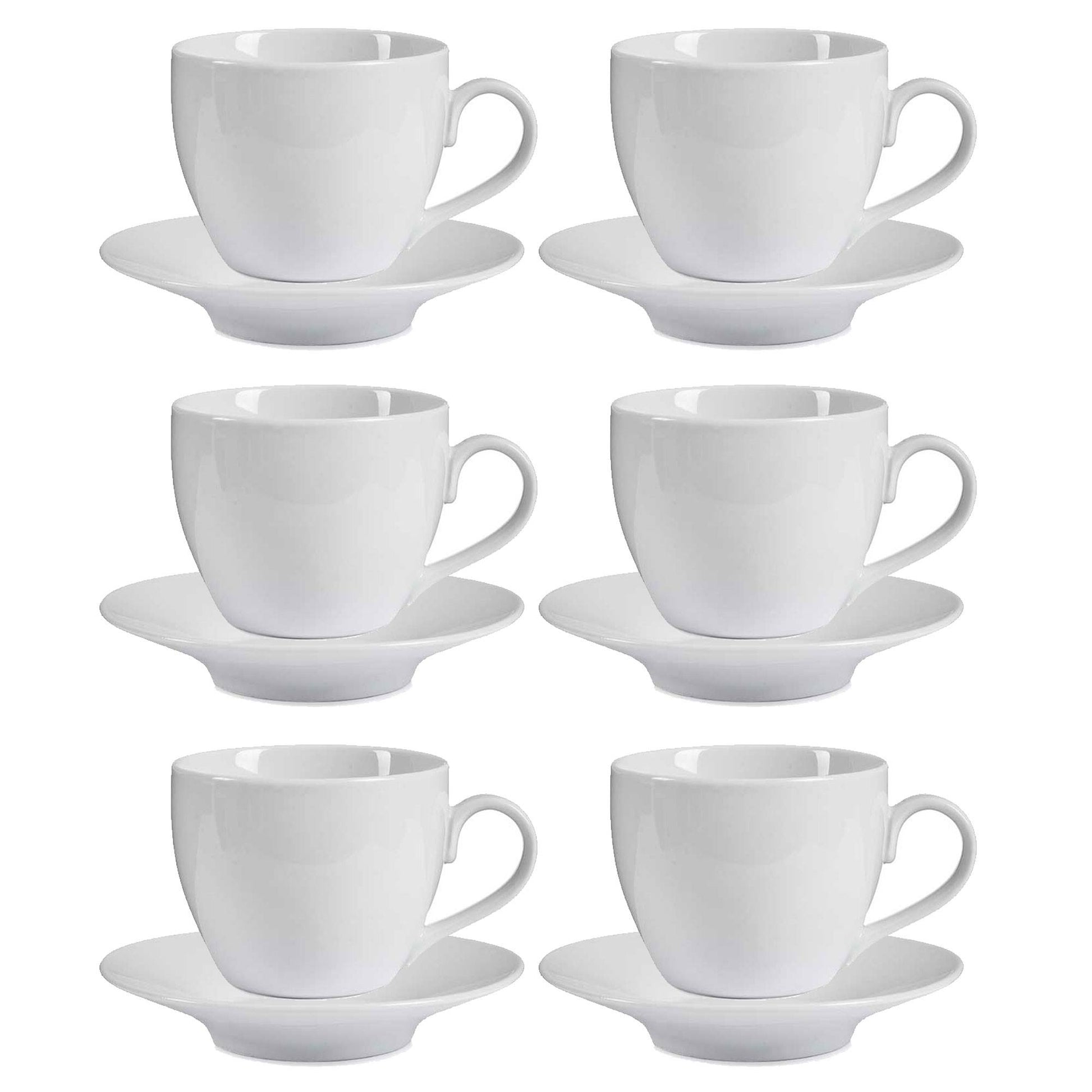 Set 6 Tazas Y Soporte 420ml Blanco Colección Vessia