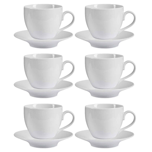 Set 6 Tazas Y Soporte 420ml Blanco Colección Vessia