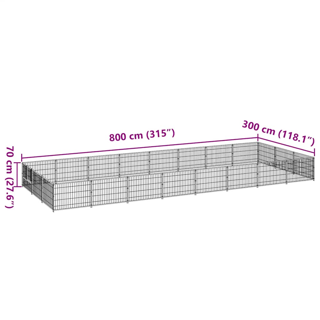 Perrera Acero 24 M² Negra_5