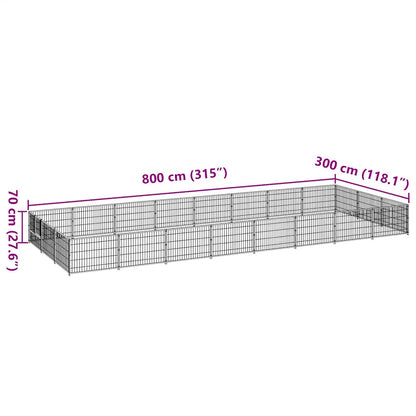 Perrera Acero 24 M² Negra_5
