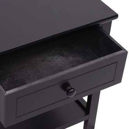 Mesita De Noche De Madera Negro_3