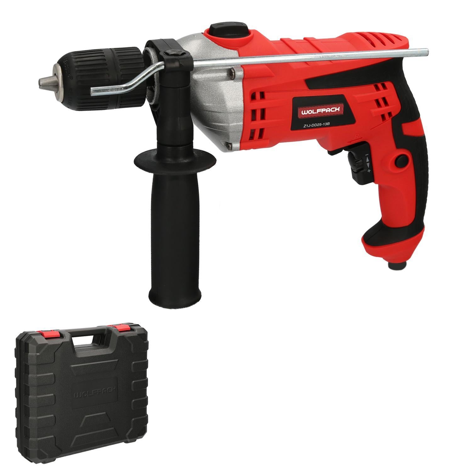 Taladro Percutor Con Variador De Velocidad 1050 Watt. Incluye Maletín, Empuñadura Y Guia Metalica.