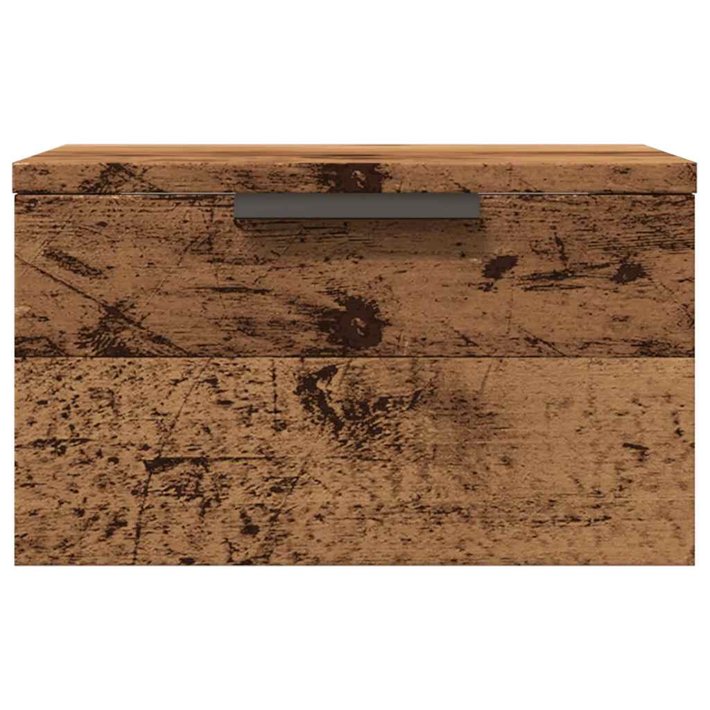 Mesitas De Noche De Pared 2 Uds Madera Envejecida 34x30x20 Cm_2