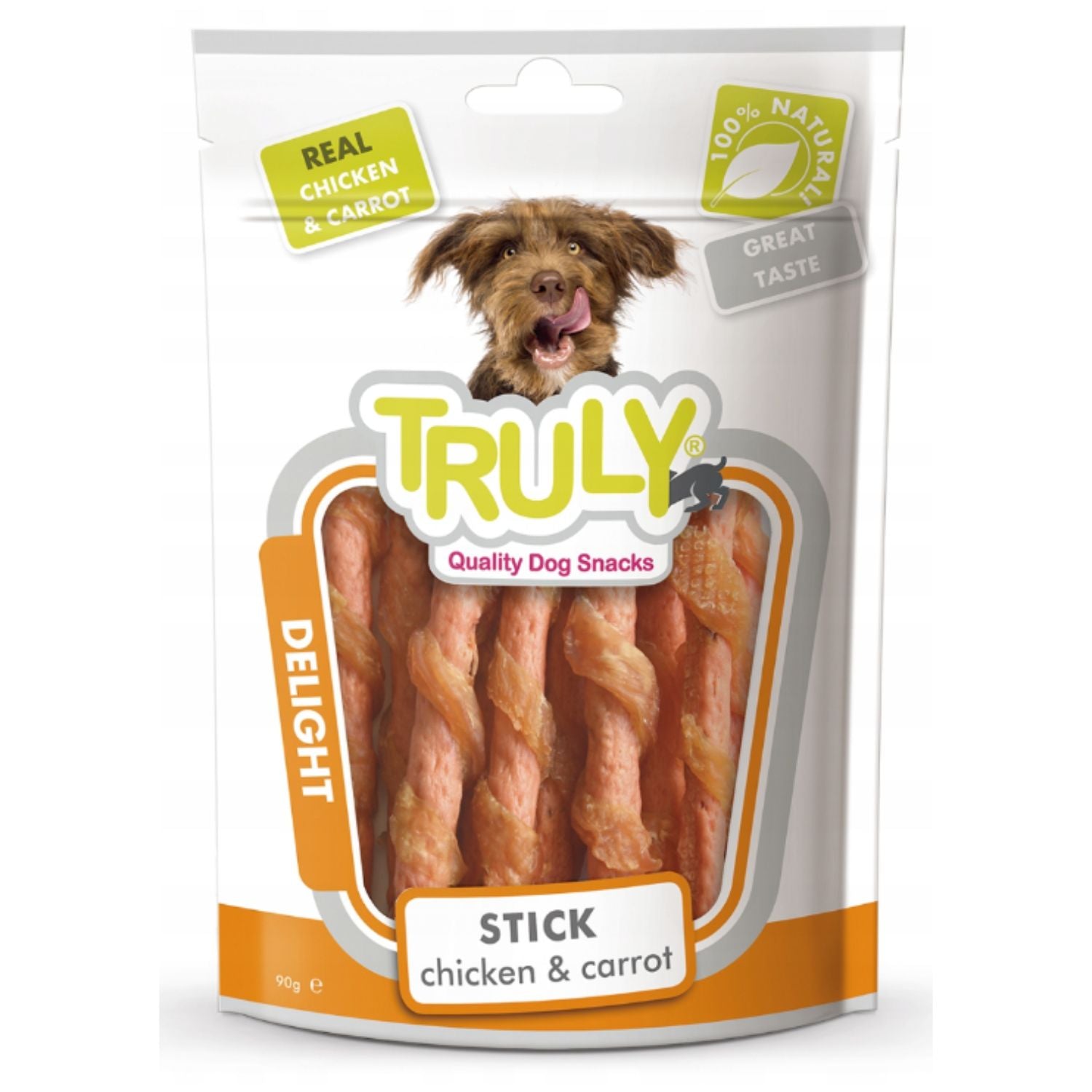 Snack Para Perro Palito De Pollo Con Zanahoria Truly 12 Bolsas X 90gr