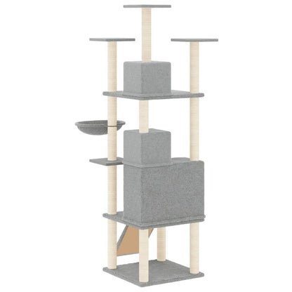 Vidaxl Rascador Para Gatos Con Postes De Sisal Gris Claro 175 Cm_4