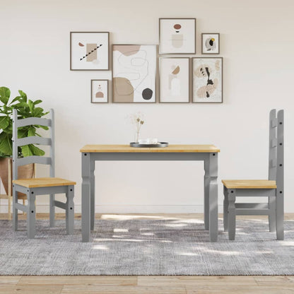 Mesa De Comedor Corona Madera Maciza De Pino Gris 112x60x75 Cm_1