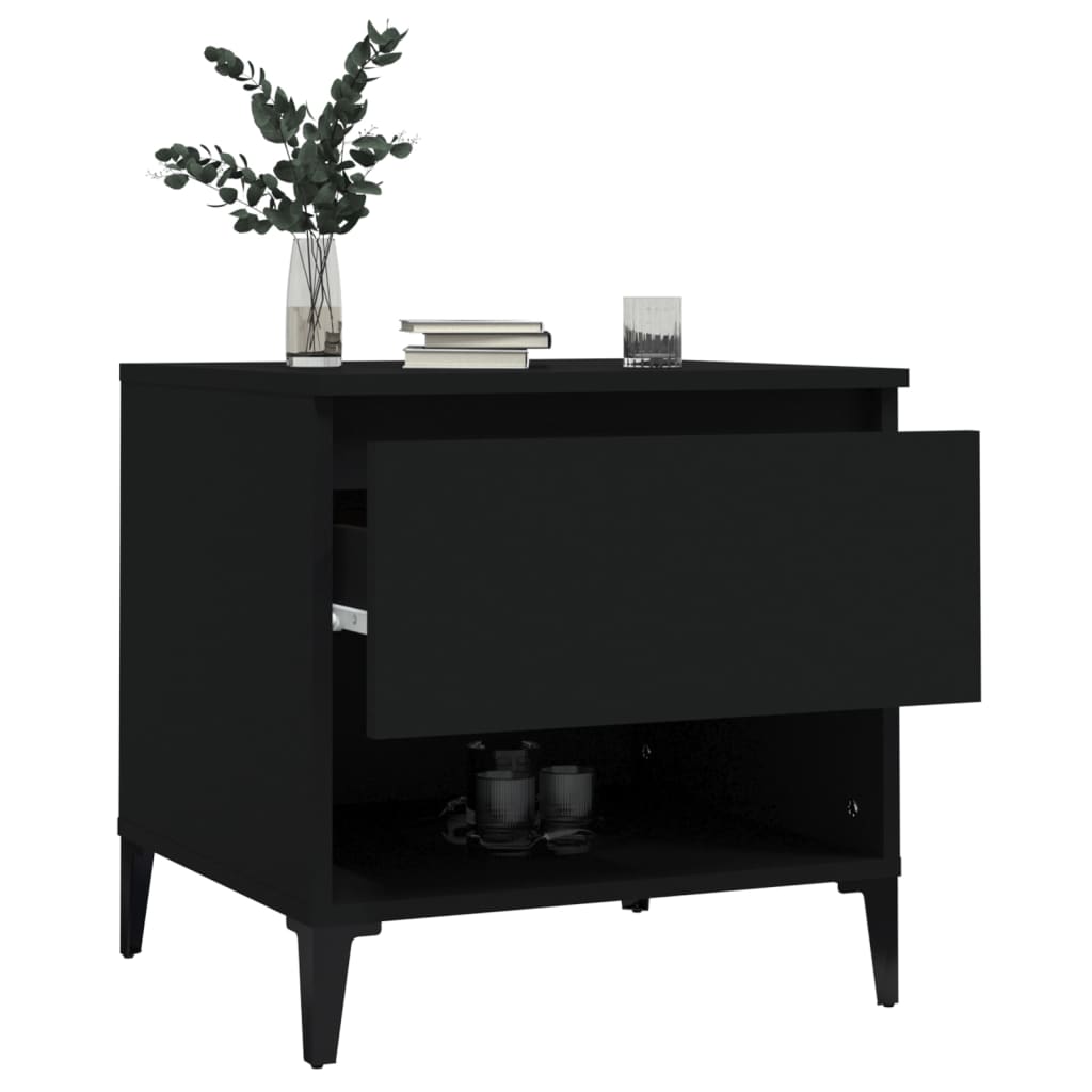 Mesa Auxiliar Madera Contrachapada Negro 50x46x50 Cm_3
