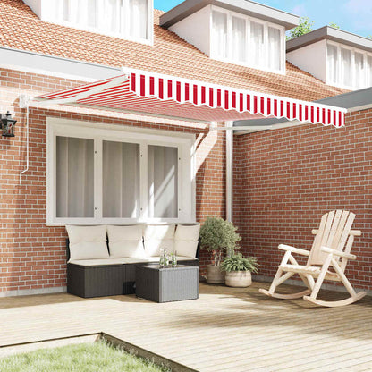Toldo Retráctil Rojo Y Blanco 350 X 250 Cm Poliéster Y Metal_2
