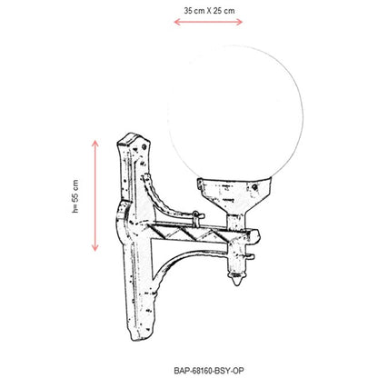 Aplique De Pared Para Exterior, Abs , Negro, 35x25x55, Casquillo E 27 Max 60 W_2