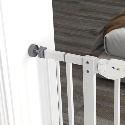 Pawhut Barrera De Seguridad Para Perros Con 1 Puerta 74-101x104,1 Cm Blanco_4