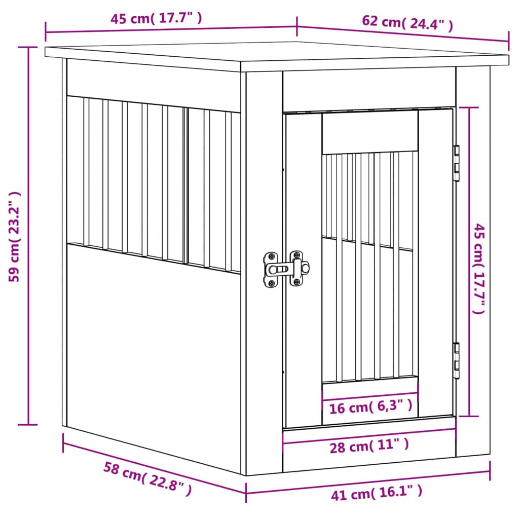 Vidaxl Jaula Para Perros Madera De Ingeniería Blanco 45x62x59 Cm_2