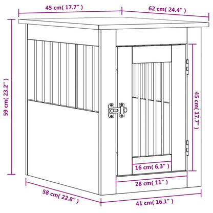 Vidaxl Jaula Para Perros Madera De Ingeniería Blanco 45x62x59 Cm_2