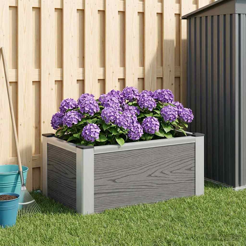 Arriate Elevado Gris 50 X 30 X 22 Cm Wpc Y Aluminio_1