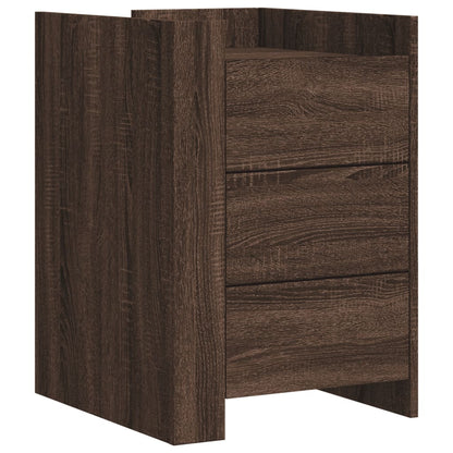 Mesita De Noche Madera De Ingeniería Marrón Roble 45x50x65 Cm_0