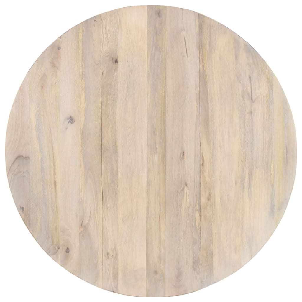 Mesa De Comedor Redonda De Madera Maciza De Mango 110x76 Cm_3