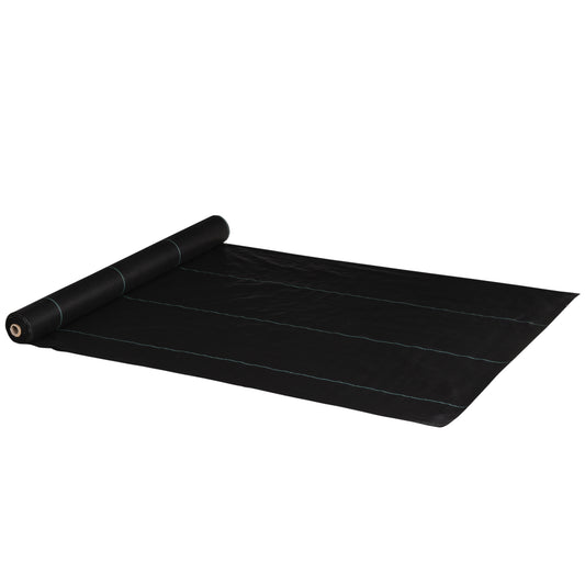 Outsunny Malla Antimaleza 2x25 M 60 G/m² Para Control De Malezas Malas Negro_0