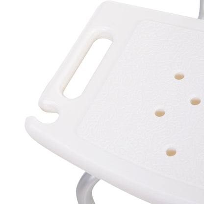 Silla De Ducha Homcom Aleación De Aluminio, Pe Blanco 43x50,6x88 Cm_3