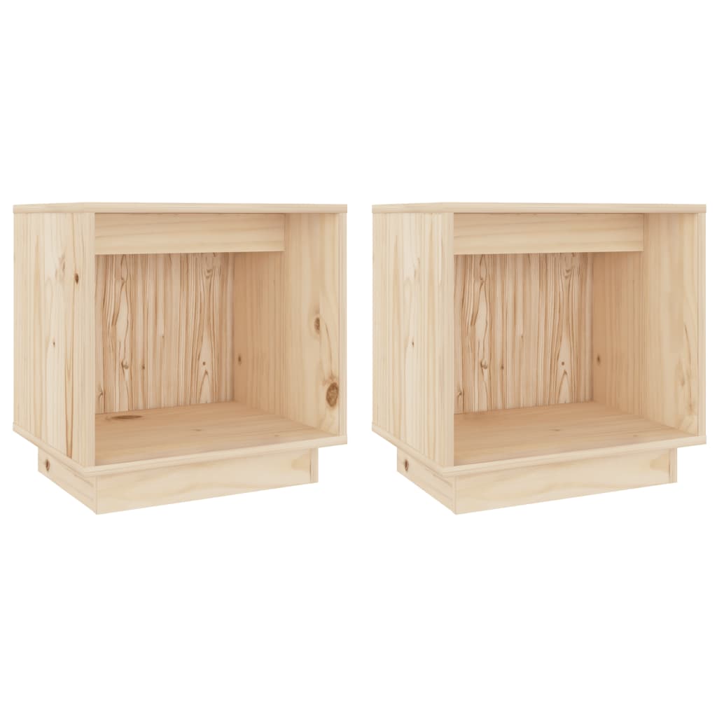 Mesitas De Noche 2 Uds Madera Maciza De Pino 40x30x40 Cm_0