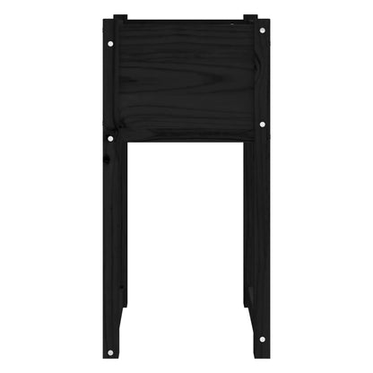 Jardinera 2 Unidades Madera Maciza De Pino Negro 40x40x81 Cm_4