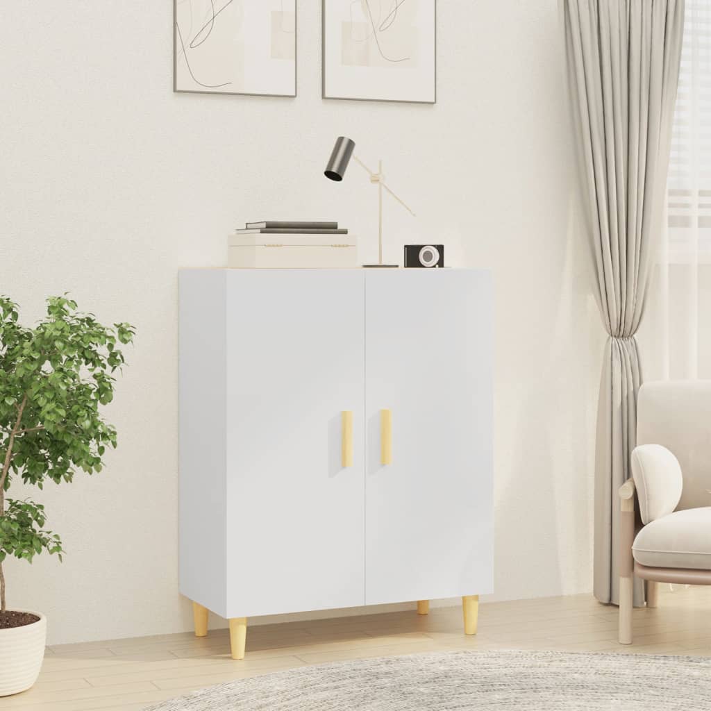 Aparador De Madera Contrachapada Blanco Brillante 70x34x90 Cm / Vetonek_3