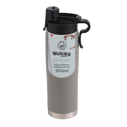 Botella Termo 500ml Acero Inoxidable Gris Walking Anywhere_1