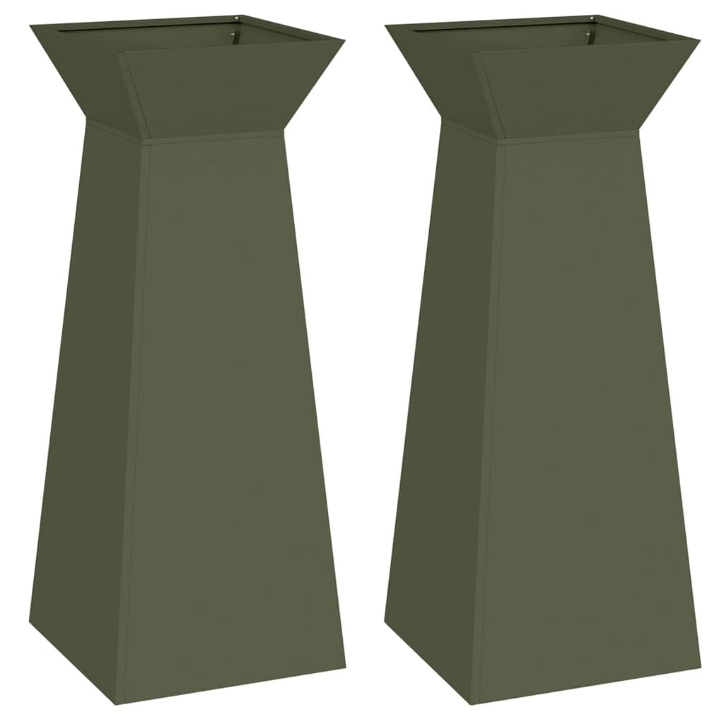Maceta Pilar 2 Pcs Oliva 40 X 40 X 100 Cm_0