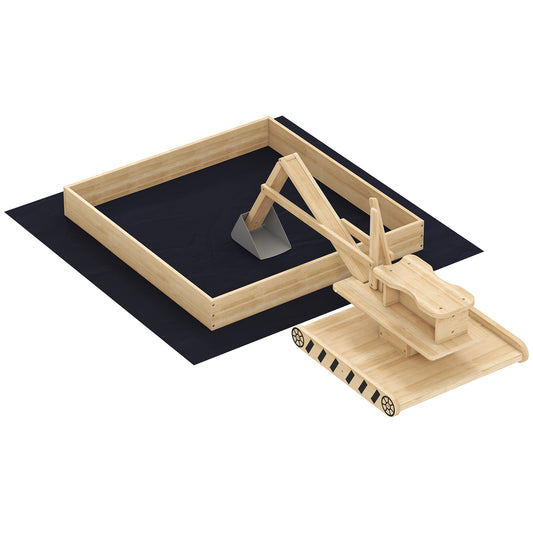 Aiyaplay Arenero Para Niños De Madera Con Excavadora_0