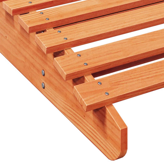 Tumbona De Madera Maciza De Pino Marrón Cera 205x70x31,5 Cm / Vetonek_0