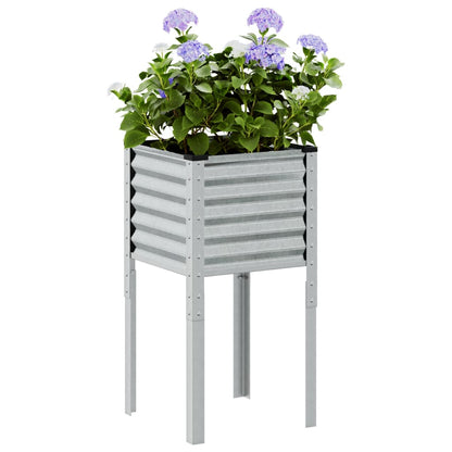 Jardinera De Jardín 45x45x88 Cm De Acero Galvanizado_1