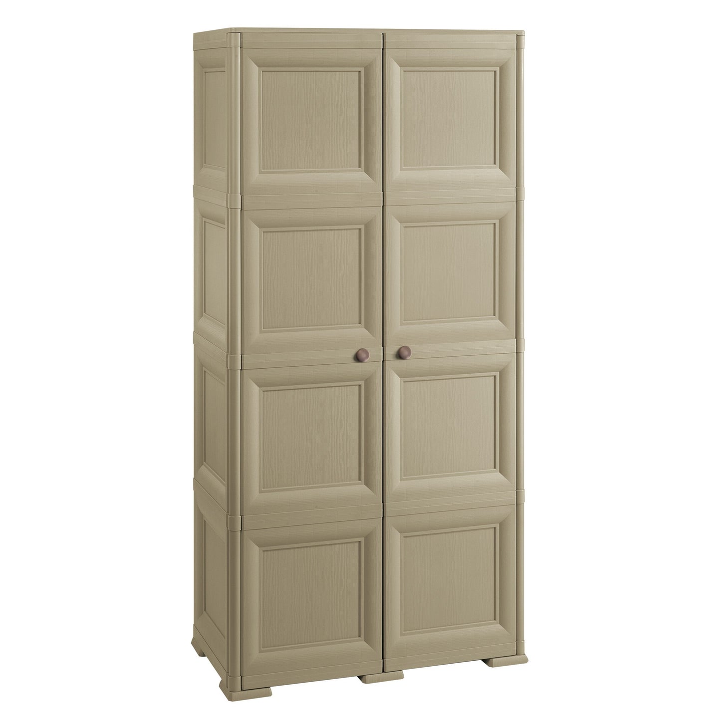 4 Módulos Con Puertas En Acabado Madera + 2 Soportes Opcionales Topo_0