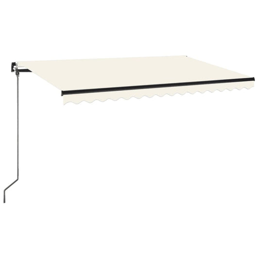 Toldo Manual Retráctil Con Led Crema 450x350 Cm_0