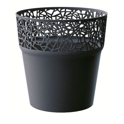 Maceta De Plastico Tree En Color Antracita 17,5 (largo) X 17,5 (ancho) X 17,9 (alto) Cm_0