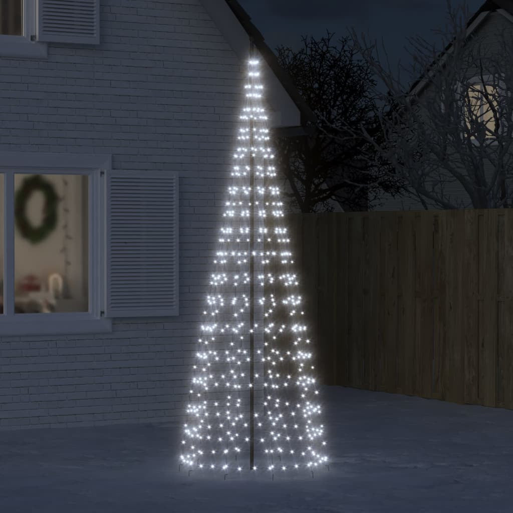 Vidaxl Árbol De Navidad En Asta De Bandera 550 Led Blanco Frío 300 Cm_1