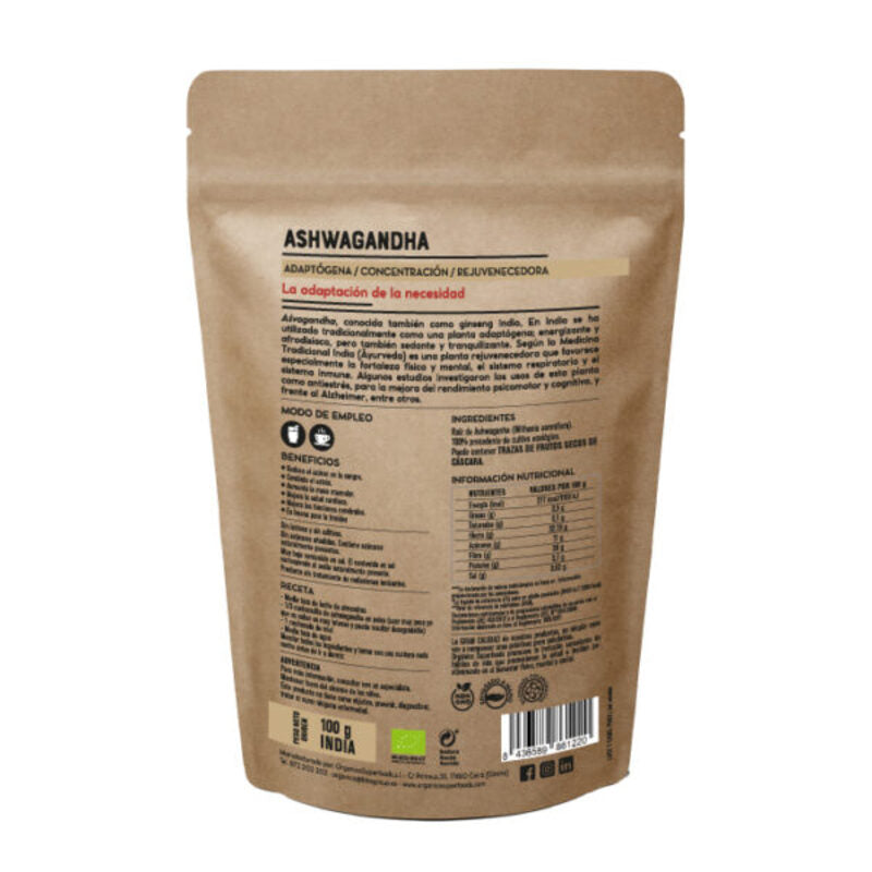 Ashwagandhaen Polvo Raw Sin Gluten Bio 100g_1