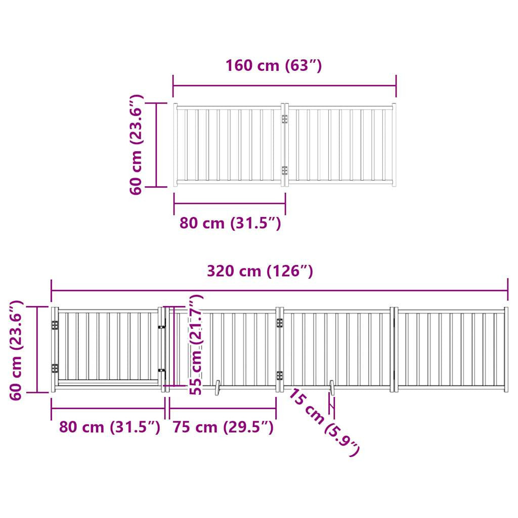Vidaxl Puerta De Perros Plegable 12 Paneles Madera Álamo Marrón 960 Cm_2