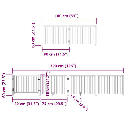 Vidaxl Puerta De Perros Plegable 12 Paneles Madera Álamo Marrón 960 Cm_2