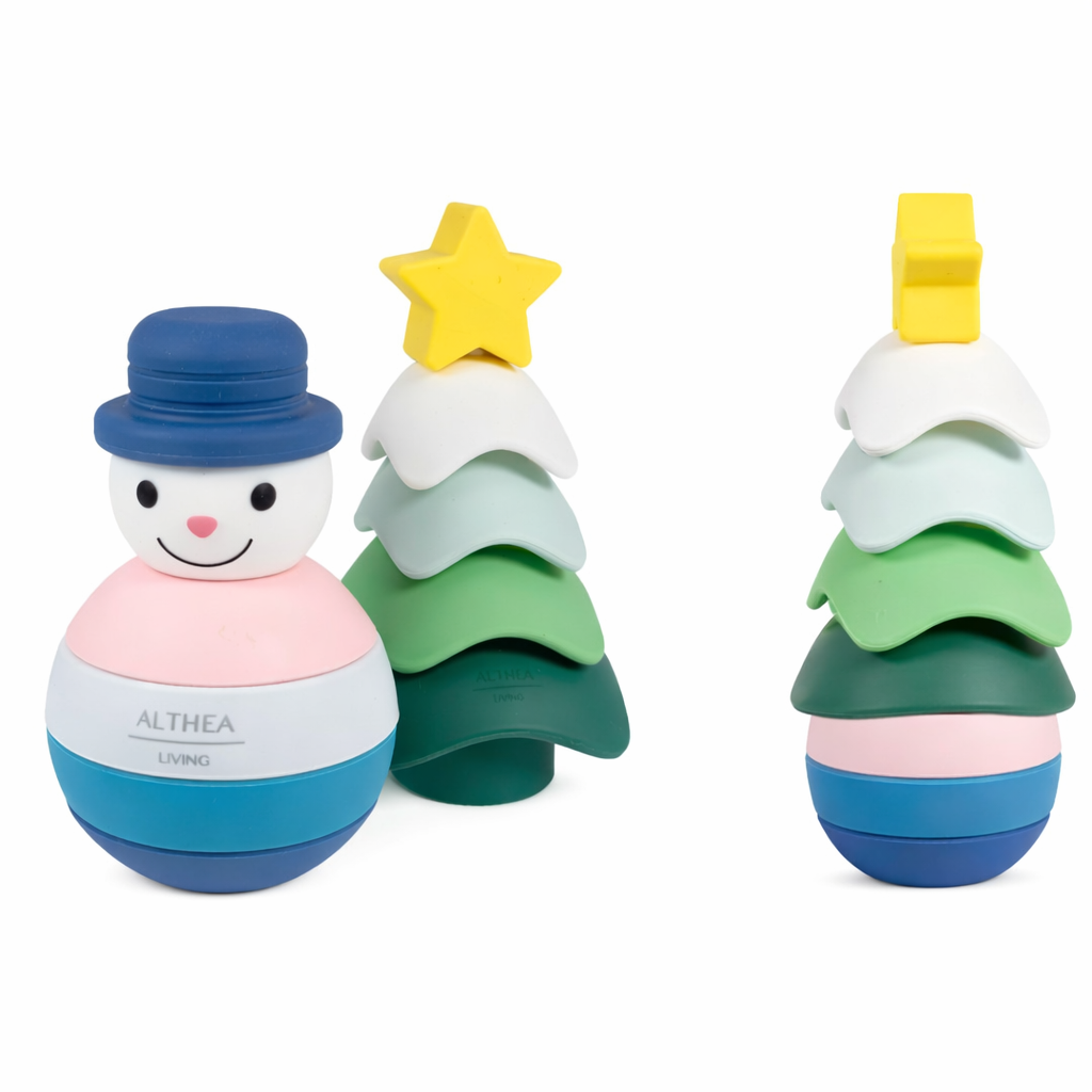 Juguete Apilable Educativo De Silicona Para Bebé · Set Sensorial · Diseño Navideño Althea Living Multicolor_4