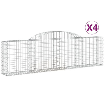 Cestas De Gaviones 4 Uds Forma De Arco Hierro 300x30x80/100 Cm_0