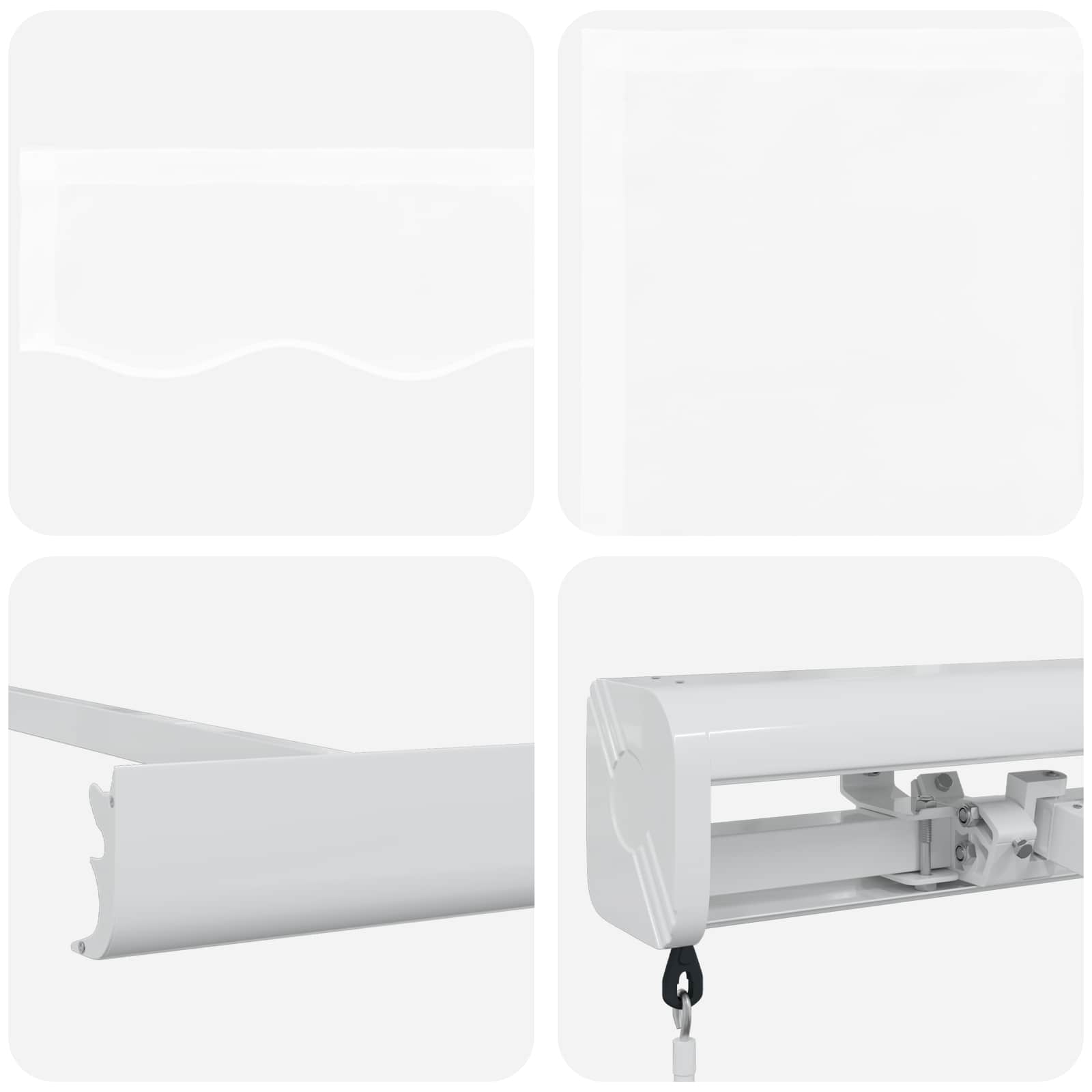 Toldo Retráctil Blanco 350 X 250 Cm Lona Y Aluminio_3