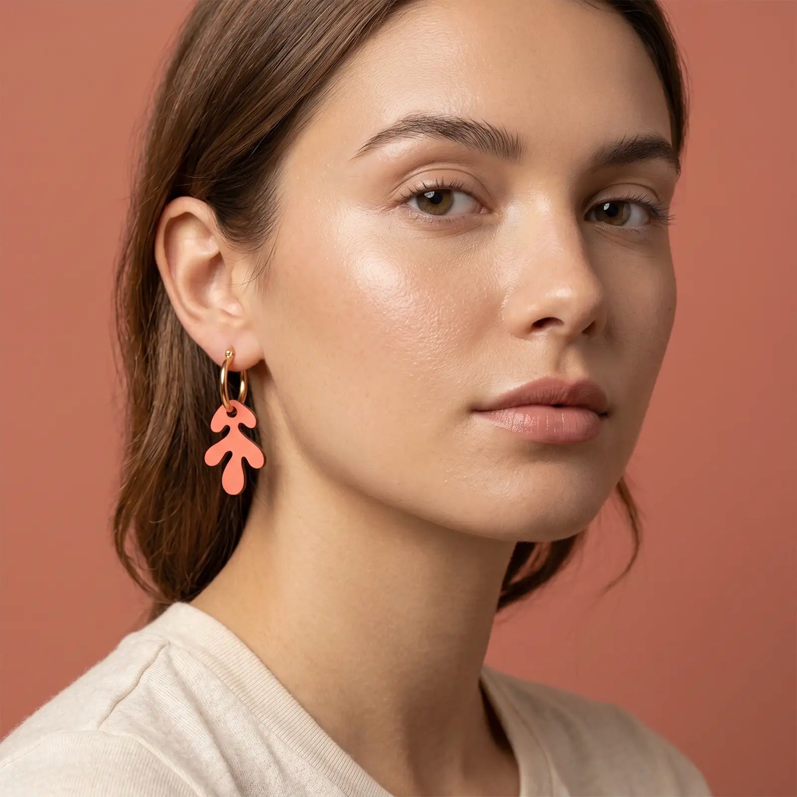 Pendientes Coral Nature Vibes - Acero Quirúrgico y Baño de Oro 18k - Resetea_4